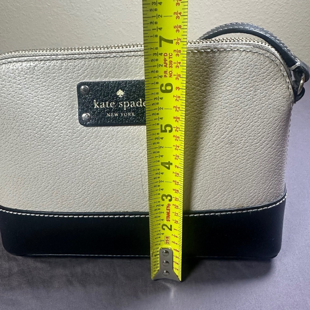Kate Spade New York Berkeley Lane Hanna Cream Black Leather Crossbody Purse Bag‎ - Picture 9 of 16